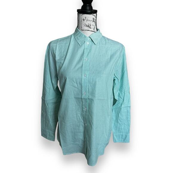Everlane Mint Green Striped Button Down Oxford Shirt - Picture 1 of 5